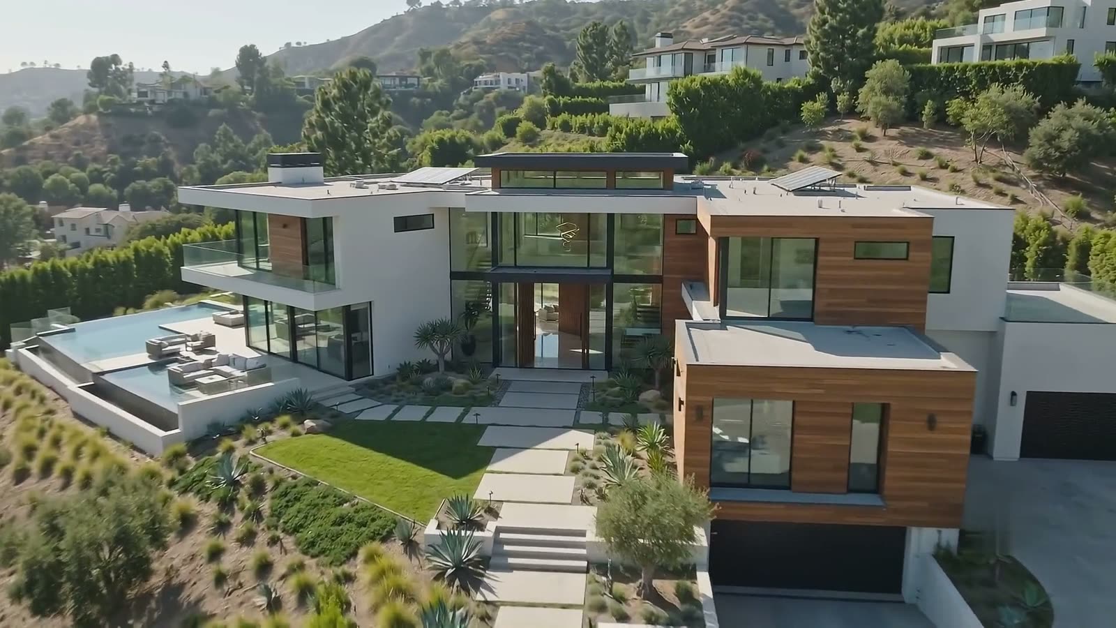 Modern custom home exterior built by Permit Matching crews in Sherman Oaks